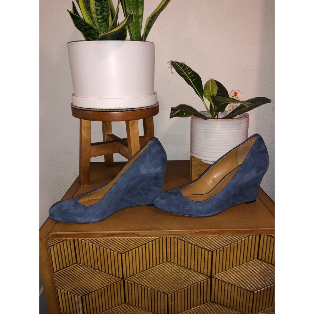 NWOT Grey/blue COACH WEDGES